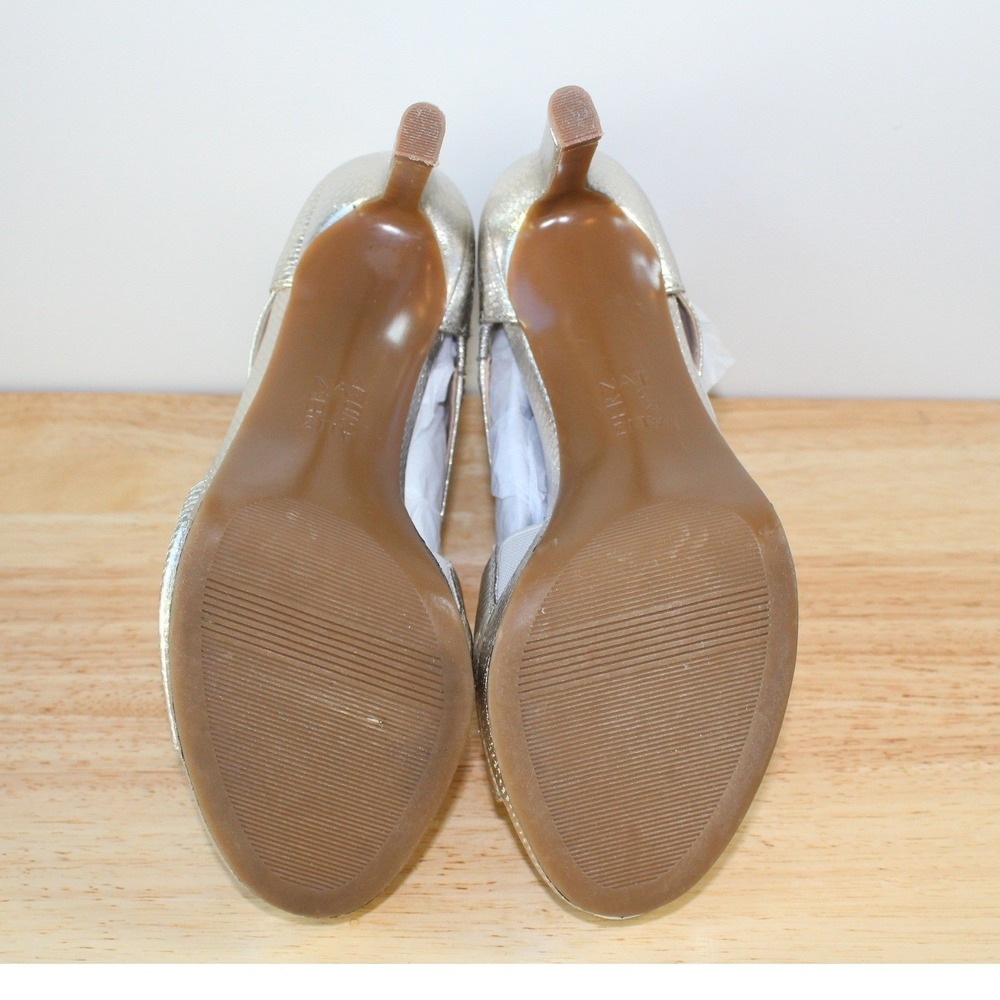 Naturalizer Alicia Dress Sandals Women 7 Silver Sand Metallic Platform Heels - Picture 5 of 11